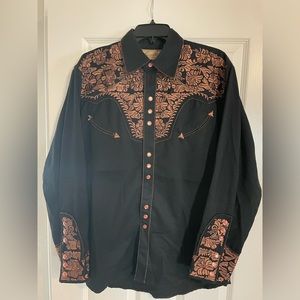 Scully Men's Black & Copper Legends Gunfighter Long Sleeve Western Shirt